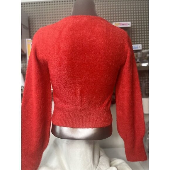 Sincerely Jules Women’s Sweater V-Neck Large Red NWT  Cropped - Picture 4 of 4